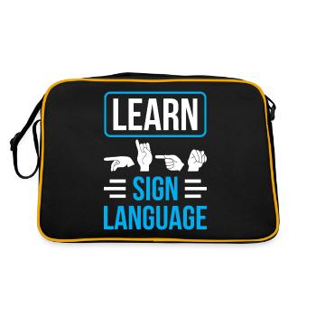 Apprentissage des gestes en langue des signes Sensibilisation aux signes - Sac Retro - noir/or - Dos