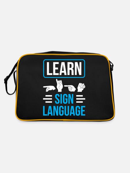 Apprentissage des gestes en langue des signes Sensibilisation aux signes - Sac Retro - noir/or - Dos