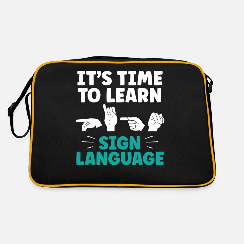 It's time to learn sign language Sign language Retro Bag