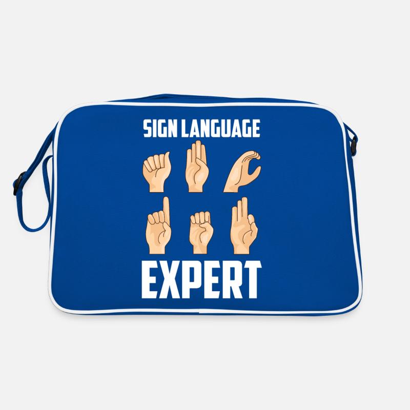 Gebärdensprache Experte Awareness Gestik Gebärden Retro Tasche