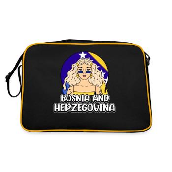 Proud Bosnian Bosniaks Bosnia Herzegovina - Retro Bag - black/gold - Back