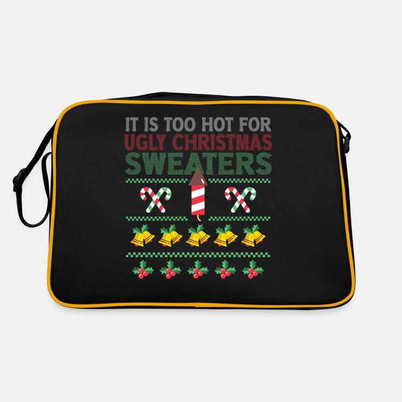 Trop chaud pour les pulls de Noël moches Drôle de Noël Sac Retro
