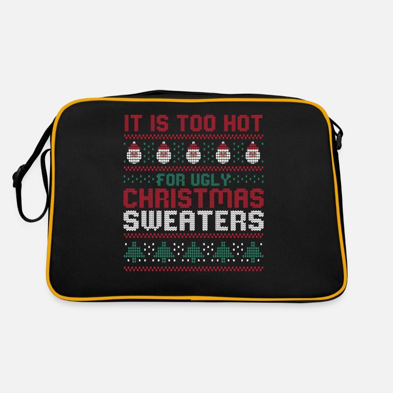 Too Hot For Ugly Christmas Sweaters Funny Xmas Retro Bag