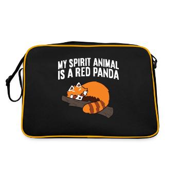 Cute Red Panda My Spirit Animal Is A Red Panda - Retro Bag - black/gold - Back