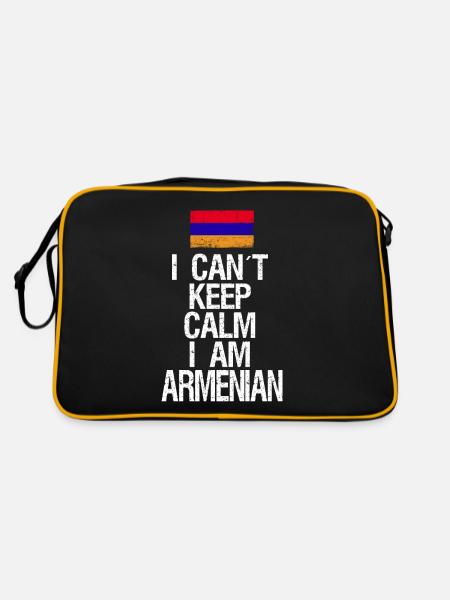 Je ne peux pas rester calme Je suis arménien - Sac Retro - noir/or - Dos