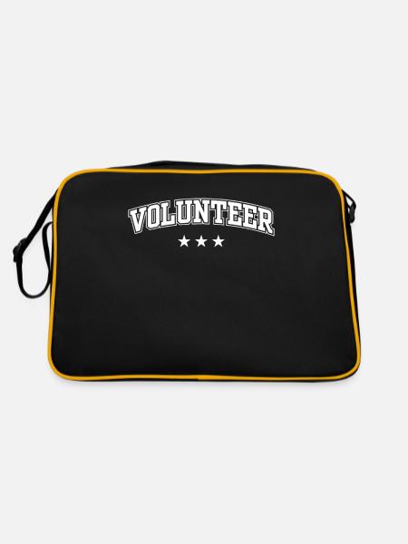 Freiwilliger Ehrenamtlicher Freiwillig Ehrenamt - Retro Tasche - Schwarz/Gold - Hinten