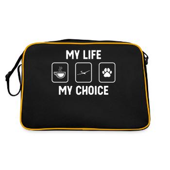 Ma vie, mon choix - Patte de chien - Vol à voile - Sac Retro - noir/or - Dos
