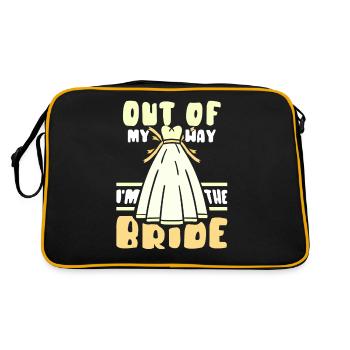 Aus Dem Weg Ich Bin Die Braut Bräute Hochzeit - Retro Tasche - Schwarz/Gold - Hinten