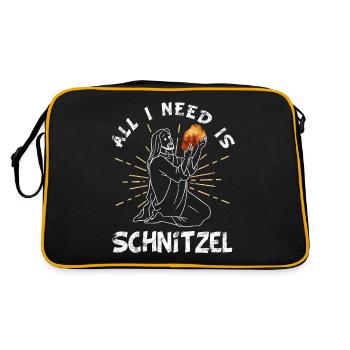 Schnitzellover- funny Jesus Schnitzel - Retro Bag - black/gold - Back
