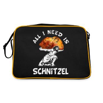 Schnitzellover- funny Jesus Schnitzel - Retro Bag - black/gold - Back