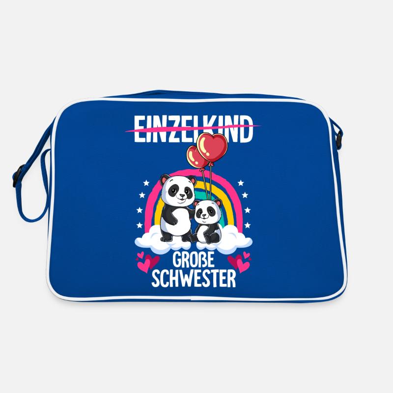 Ich werde Große Schwester Panda Retro Tasche