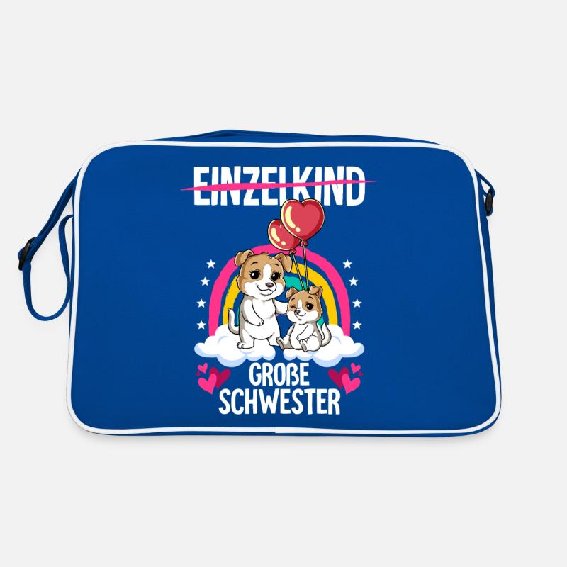 Ich werde Große Schwester Hunde Retro Tasche