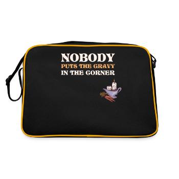 Gravy In The Corner Thanksgiving Gift - Retro Bag - black/gold - Back