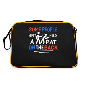 Manche Leute Brauchen Einfach Einen Klaps Auf Den - Retro Tasche - Schwarz/Gold - Hinten