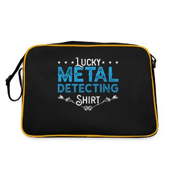 Lucky Metal Detecting Shirt Retro Dig Detectorist - Retro Tasche - Schwarz/Gold - Hinten