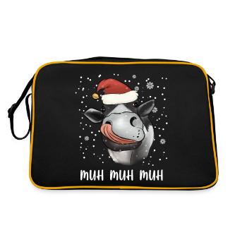 Cow Farmer Farmer Merry Christmas - Retro Bag - black/gold - Back