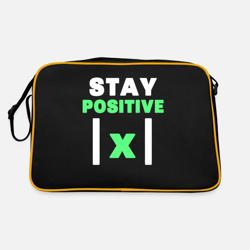 Stay positive nerd funny math teacher - Retro Bag - black/gold