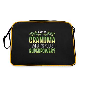Je suis une grand-mère Quelle est ta grand-mère superpuissante - Sac Retro - noir/or - Dos