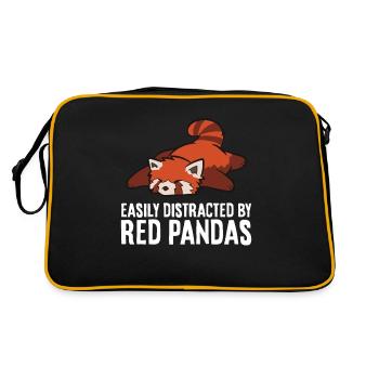 Easily Distracted By Red Pandas - Retro Bag - black/gold - Back