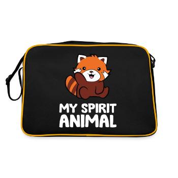Red Panda Lover My Spirit Animal Kawaii Red Panda - Retro Bag - black/gold - Back