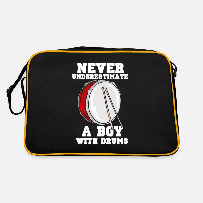 Never underestimate a boy with drums Retro Bag