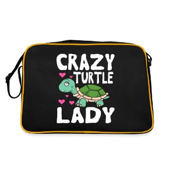 Crazy Turtle Lady Turtle Mother - Sac Retro - noir/or - Dos