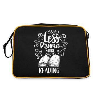 Less drama Read more Sayings Motivation Hobby - Retro Bag - black/gold - Back
