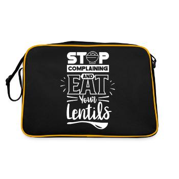 Stop whining and eat your lentil lens - Retro Bag - black/gold - Back