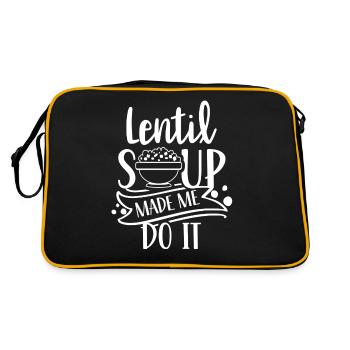 Lentil Soup Made Me Lentil Lentils - Retro Bag - black/gold - Back