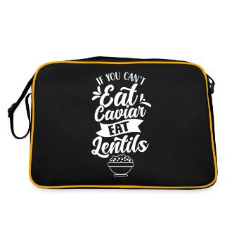 If you can't eat caviar eat lentils - Retro Bag - black/gold - Back