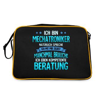 Mechatroniker - Retro Tasche - Schwarz/Gold - Hinten