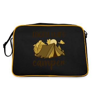 Mom Wife Camper Camping Women - Retro Bag - black/gold - Back