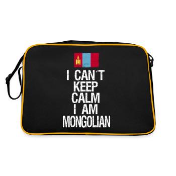 I can not Keep Calm I am Mongole - Retro Tasche - Schwarz/Gold - Hinten