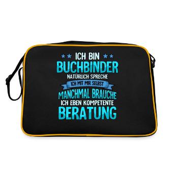 Buchbinder - Retro Tasche - Schwarz/Gold - Hinten