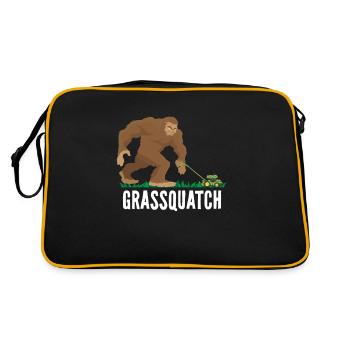 Grassquatch Bigfoot Grass Sasquatch Lawn Care Ra - Sac Retro - noir/or - Dos