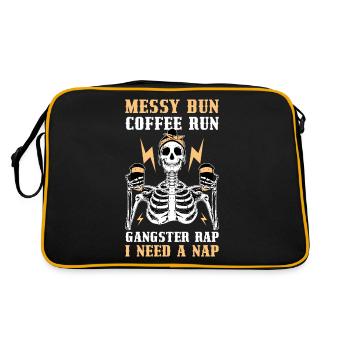 Cadeau de café Messy Bun Coffee Run - Sac Retro - noir/or - Dos