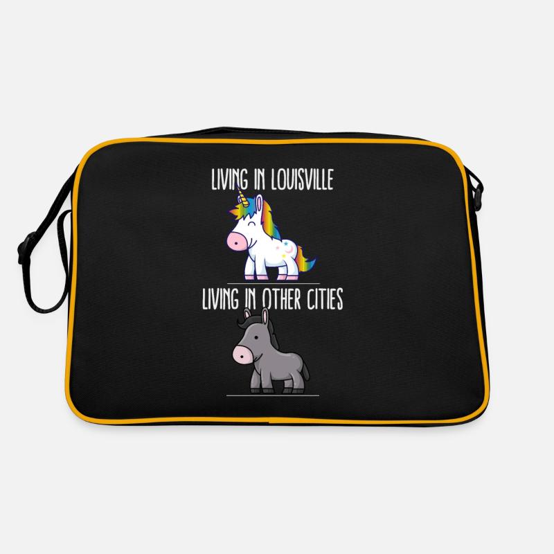 Leben in Louisville Pride Kentucky Einhorn Love - Retro Tasche - Schwarz/Gold