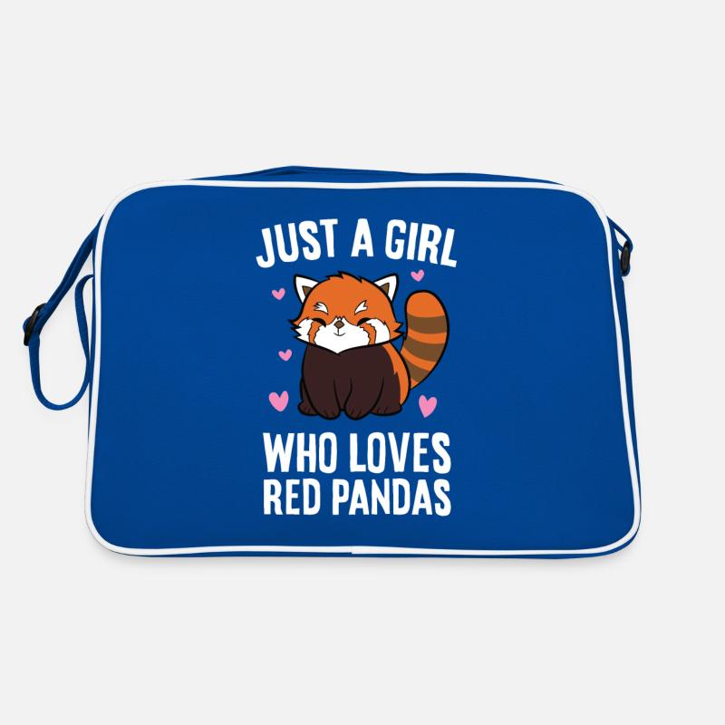 Nur ein Mädchen, das rote Pandas liebt Retro Tasche