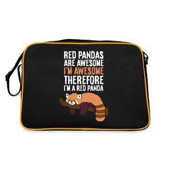 Rote Pandas sind toll Ich bin toll, also bin ich - Retro Tasche - Schwarz/Gold - Hinten