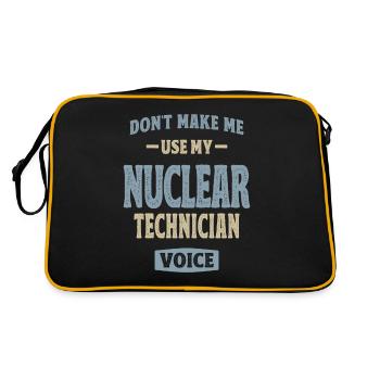 Nuclear Technician Job Occupation Birthday Worker - Retro Bag - black/gold - Back