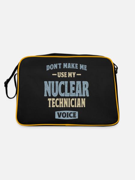 Nuclear Technician Job Occupation Birthday Worker - Retro Bag - black/gold - Back