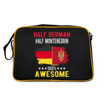 Half German half Montenegrins - Retro Bag - black/gold - Back