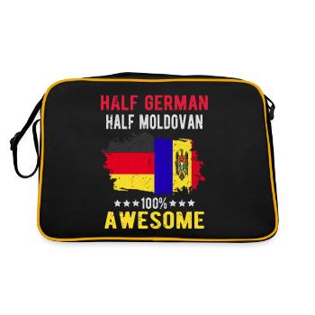 Half German Half Moldovan - Retro Bag - black/gold - Back