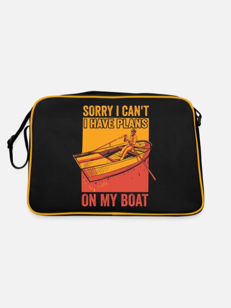 Ich Kann Nicht Ich Habe Pläne Für Mein Boot Hobby - Retro Tasche - Schwarz/Gold