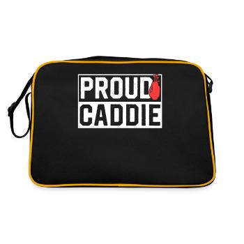 Proud caddie profession golfing golf golfer - Retro Bag - black/gold - Back