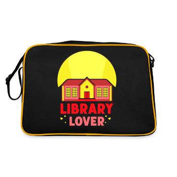 Bibliothek Liebhaber Sprüche Bücher Bibliothekar - Retro Tasche - Schwarz/Gold - Hinten