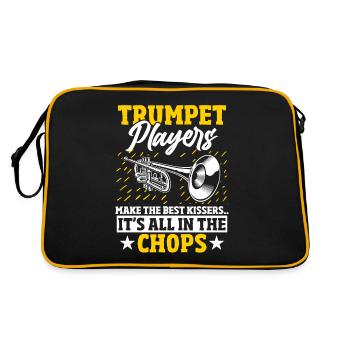 Klassische Musik Orchester Blechbläser Liebhaber - Retro Tasche - Schwarz/Gold - Hinten
