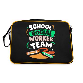 Équipe de travailleurs sociaux en milieu scolaire École de travail social - Sac Retro - noir/or - Dos