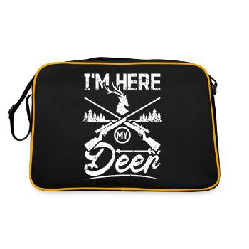 Chasse au chevreuil, je suis ici mon cerf - Sac Retro - noir/or - Dos