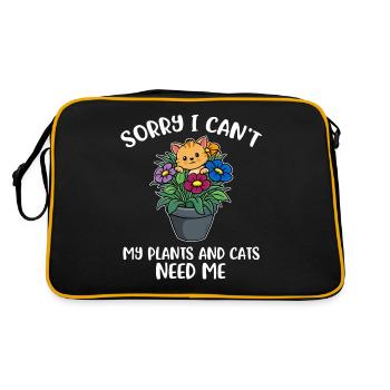 Mes plantes et mes chats ont besoin de moi cadeau de chat - Sac Retro - noir/or - Dos